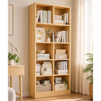 Estantería Biblioteca 8 Compartimentos 60x24x178 Cm Madera Color Natural