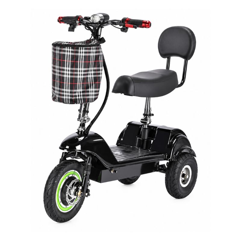 SCOOTER ELÉCTRICO DE 3 RUEDAS CON ASIENTO Y RESPALDO