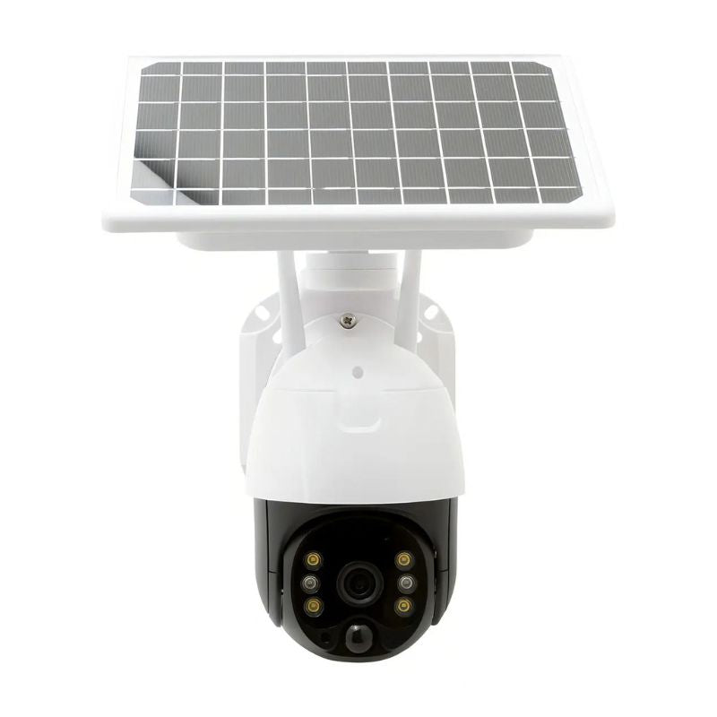 Cámara De Seguridad Solar WiFi 360° Exterior Con Panel Solar Y Visión Nocturna
