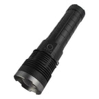 Linterna Táctica LED Recargable Grande Con Zoom USB Y Correa De Hombro