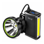 Linterna Frontal LED Recargable GCS 1800W Luz Blanca Con Batería Externa
