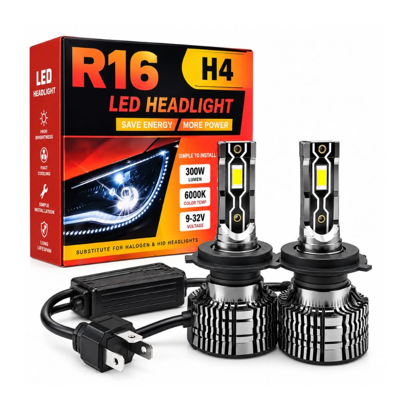 Kit Ampolletas LED H4 R16 300W para Auto con Canbus