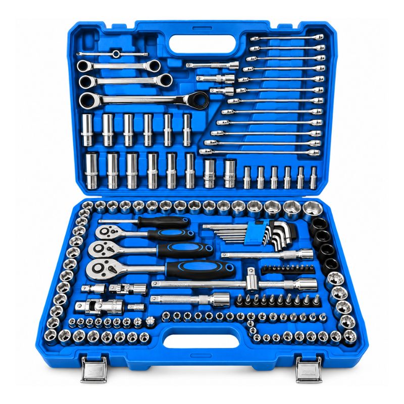 Kit Herramientas Mecánicas 151 Piezas Dados Llaves Chicharras