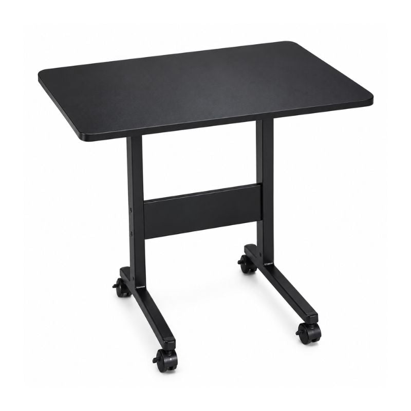 Mesa Auxiliar Regulable con Ruedas para Notebook Cama Sofá Color Negro