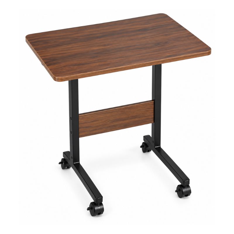 Mesa Auxiliar Regulable con Ruedas para Notebook Cama Sofá Color Amarillo