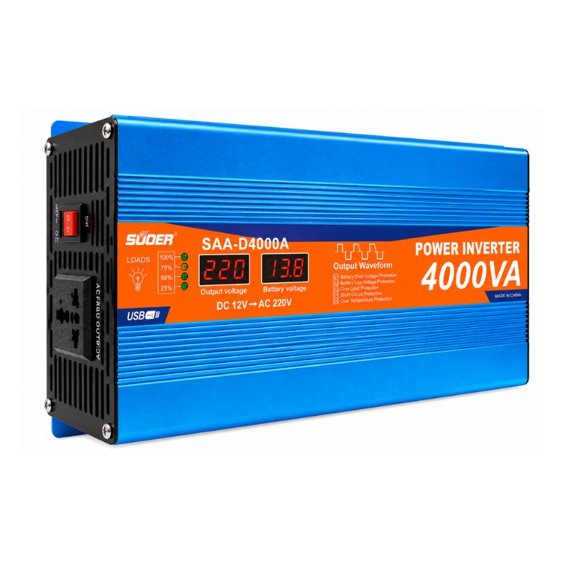 Inversor de Corriente 4000VA 12V a 220V con USB y Display