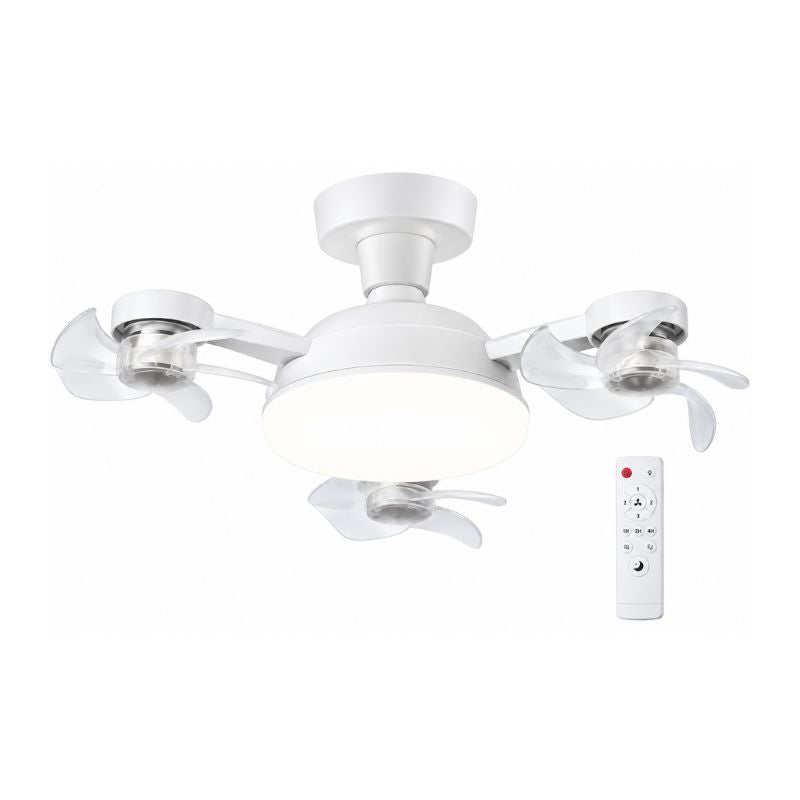 Ventilador de Techo con Luz LED 50W E27 3 Aspas Control Remoto 3 Velocidades