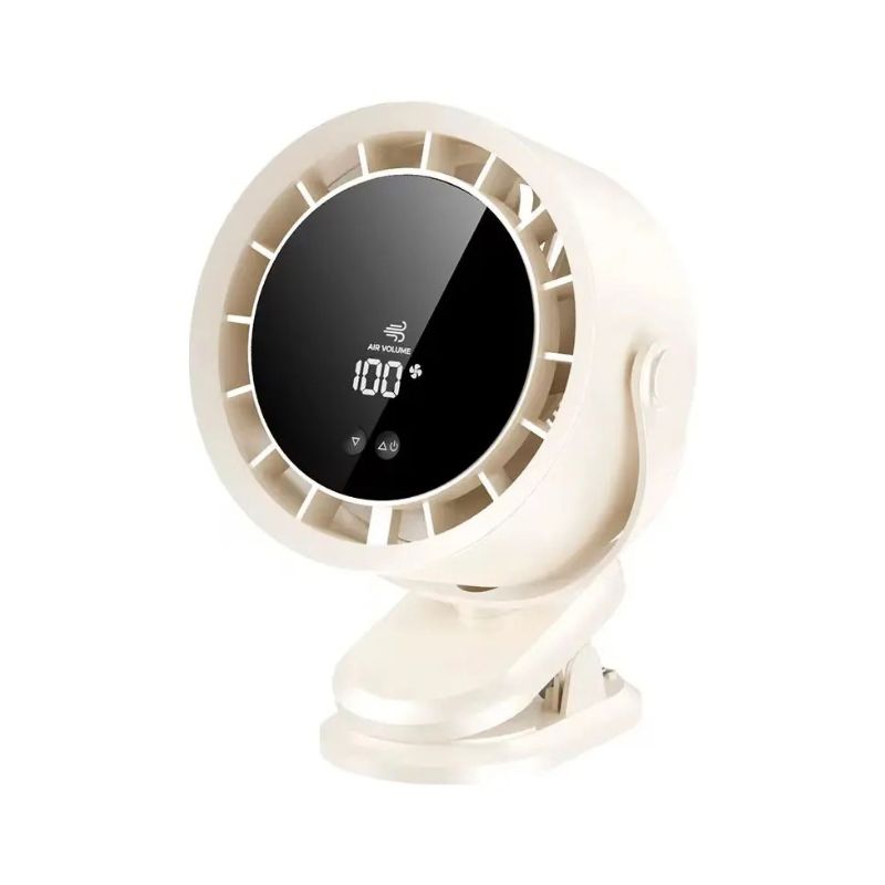 Ventilador Recargable Portátil de Escritorio con Pantalla Digital y Luz LED