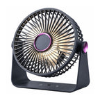 Ventilador Circular Recargable 25 cm 5 Velocidades Luz LED Silencioso