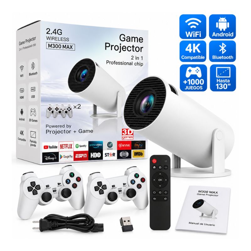 Mini Proyecto 2 en 1 Gamer WiFi con 2 Controles
