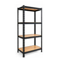 Estantería Metálica 4 Niveles Repisas MDF 150x70x40 cm Negra