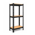 Estante Rack Metálico 3 Niveles con Repisas MDF 120x60x30 cm Negro