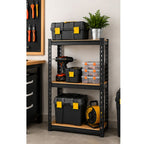 Estante Rack Metálico 3 Niveles con Repisas MDF 120x60x30 cm Negro