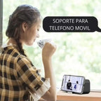 Reloj Despertador Digital LED Con Parlante Bluetooth 5.0 Espejo Y Soporte Celular
