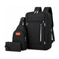 Mochila Multifuncional 3 Piezas Para Notebook Viaje Trabajo Negra
