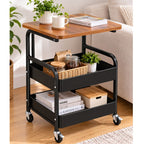 Carro Organizador 2 Niveles Con Ruedas Mesa Superior 65 Cm