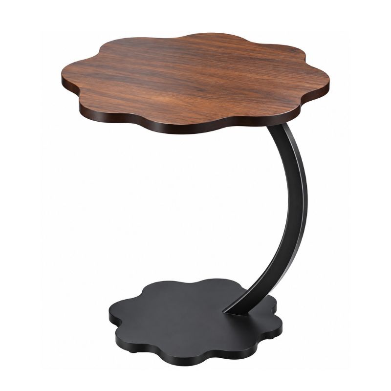 Mesa Lateral Auxiliar Para Sofá Diseño Curvo 40x40x60 Cm