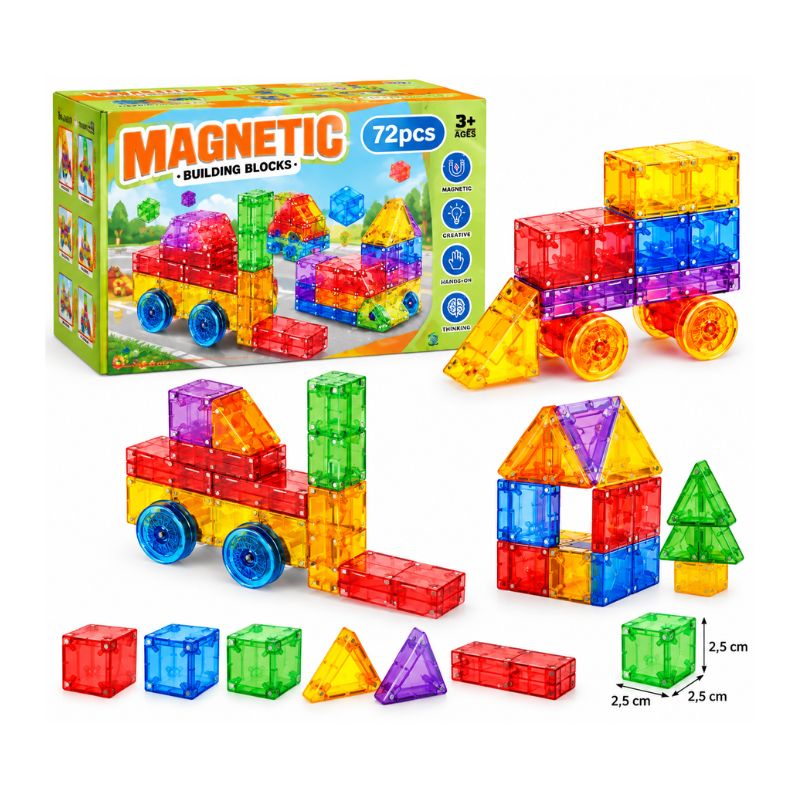 Set Bloques Magnéticos de Construcción 24 Piezas Transparente 3+