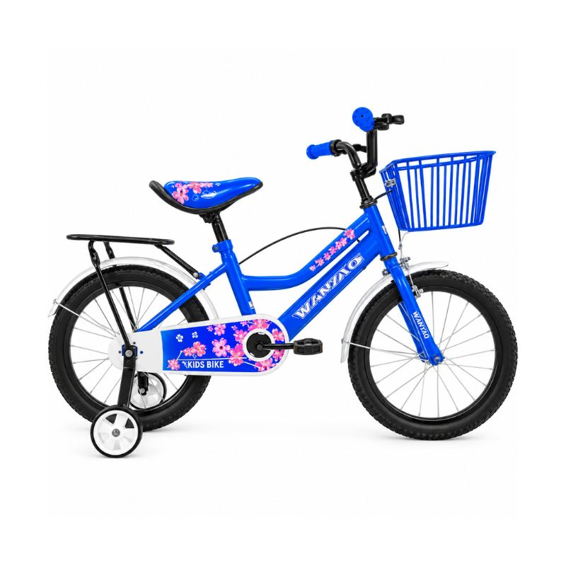 Bicicleta Infantil Aro 18 con Ruedas de Apoyo, Canasto y Guardabarros