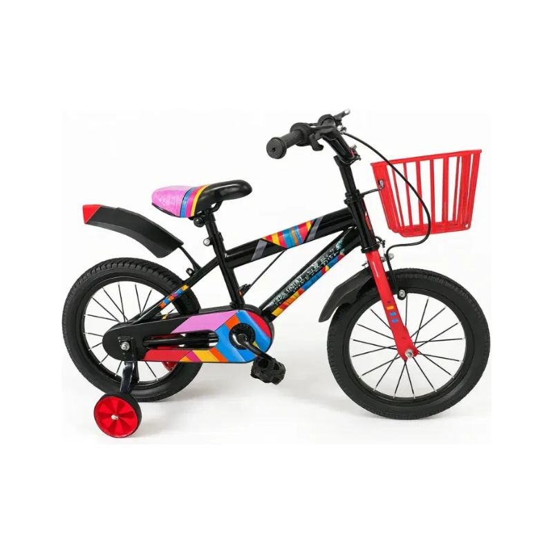 Bicicleta Infantil Aro 16 con Ruedas de Apoyo, Canasto y Guardabarros