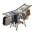 Tendedero Plegable con Ruedas Acero Inoxidable 180 cm Gris