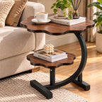 Mesa Auxiliar Lateral Doble Nivel Diseño Moderno 60 cm