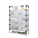 Zapatero Organizador 5 Niveles con Puertas 66x29x94 cm Gris