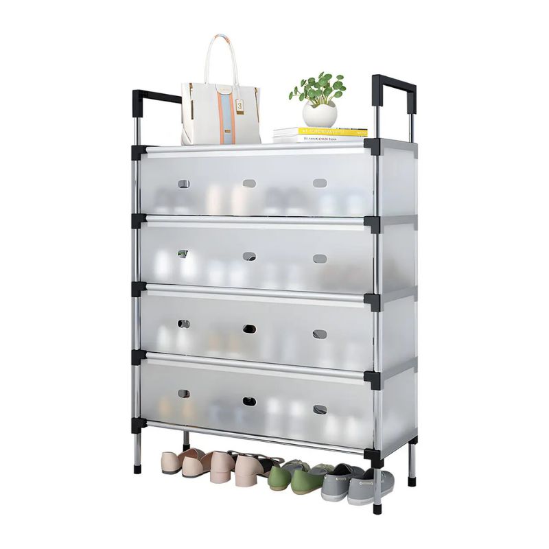 Zapatero Organizador 5 Niveles con Puertas 66x29x94 cm Gris