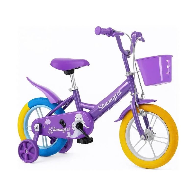Bicicleta Infantil Aro 12 con Ruedas de Apoyo, Canasto y Guardabarros