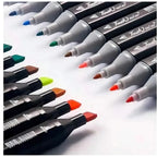 Set 120 Marcadores Doble Punta Tinta Alcohol Colores con Estuche
