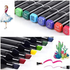 Set 120 Marcadores Doble Punta Tinta Alcohol Colores con Estuche