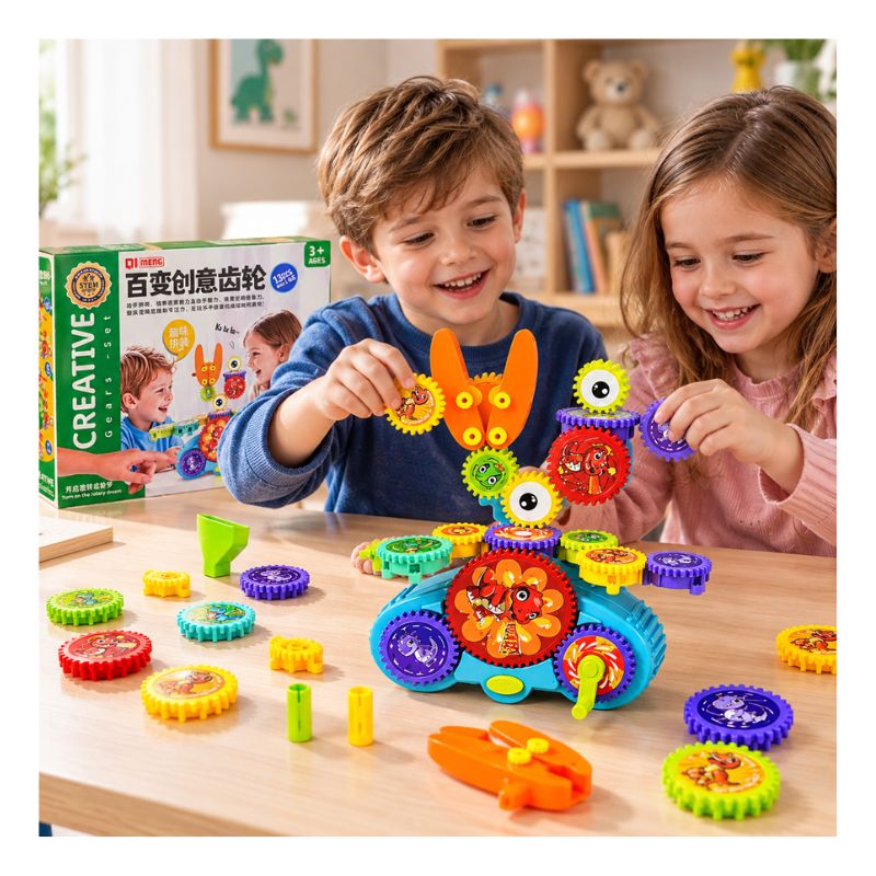 Set Educativo de Engranajes Creativos 13 Piezas con Motor Recargable 3+