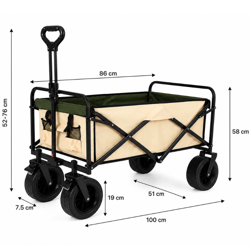 Carro Plegable Multiuso 4 Ruedas Todo Terreno