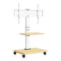 Soporte TV Móvil con Ruedas 32 a 70 Pulgadas Pedestal Blanco