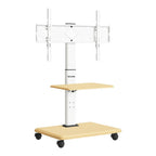 Soporte TV Móvil con Ruedas 32 a 70 Pulgadas Pedestal Blanco