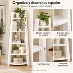 Estante Esquinero Organizador de 5 Niveles Blanco 106 cm