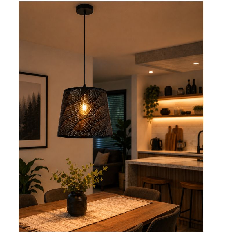Lámpara Colgante Porta E27 Cafe 35 cm | Diseño Industrial Moderno