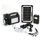 Kit Iluminación Solar Portátil Linterna LED 3 Ampolletas Recargable