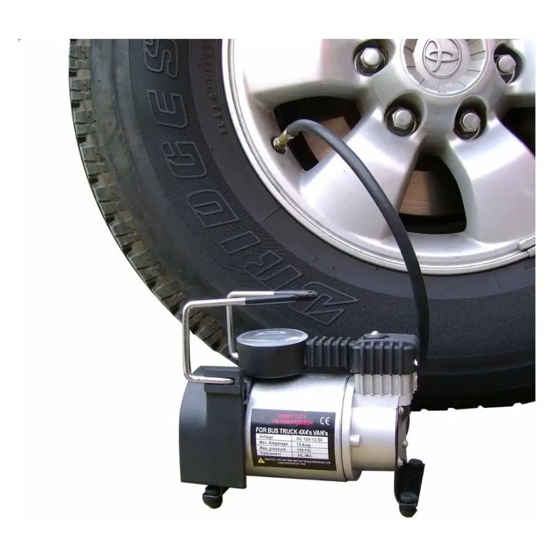 Compresor De Aire Portátil 12V 150 PSI 35 L/Min Con Manómetro