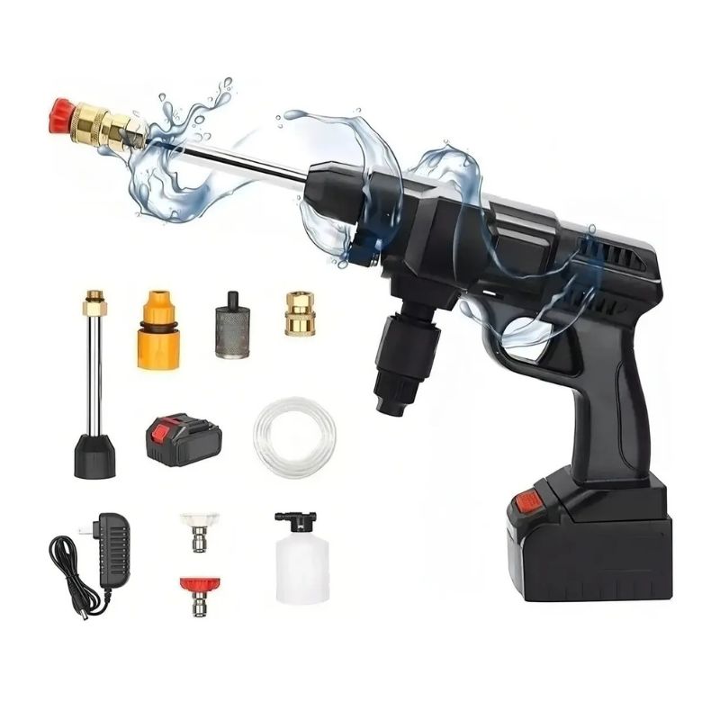 Pistola Hidrolavadora Inalámbrica 300W 48V Portátil Con Accesorios