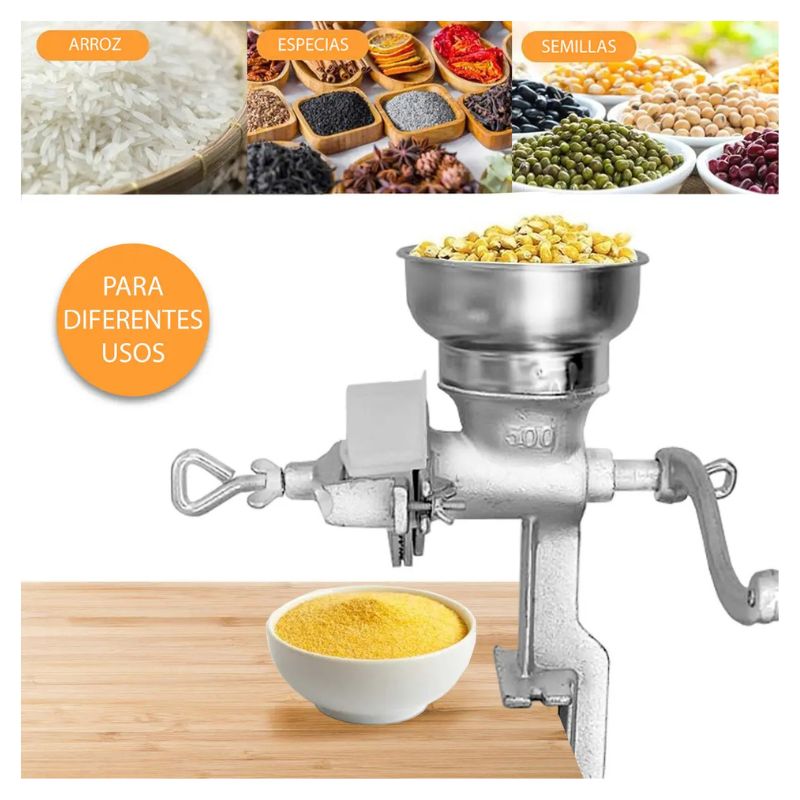 Molino Manual De Granos Maíz Café Semillas Especias Hierro Fundido