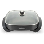 Sartén Eléctrico Sokany 1500W 6L Antiadherente Con Tapa De Vidrio