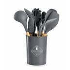 Set Utensilios Cocina 12 Piezas Silicona Con Mango De Madera