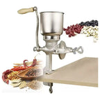 Molino Manual De Granos 1,5L Tolva Alta Hierro Fundido Plateado