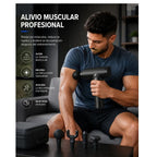 Pistola Masajeadora Muscular Percusión 4 Cabezales Recargable Negra