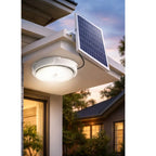 Foco Solar LED 60 LEDs Con Panel Externo 19 Cm Control Remoto Blanco 1500w
