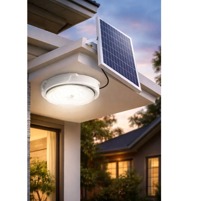 Foco Solar LED 60 LEDs Con Panel Externo 19 Cm Control Remoto Blanco 1500w