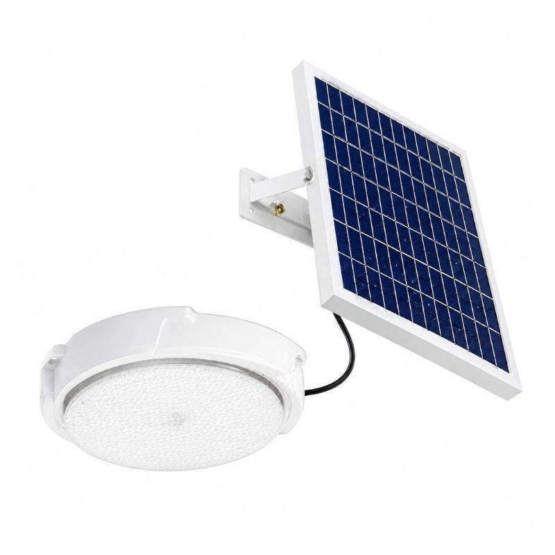 Foco Solar LED 60 LEDs Con Panel Externo 19 Cm Control Remoto Blanco 1500w