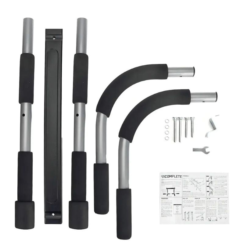Barra De Dominadas Multifuncional Para Puerta Abdominales Flexiones Color Negro