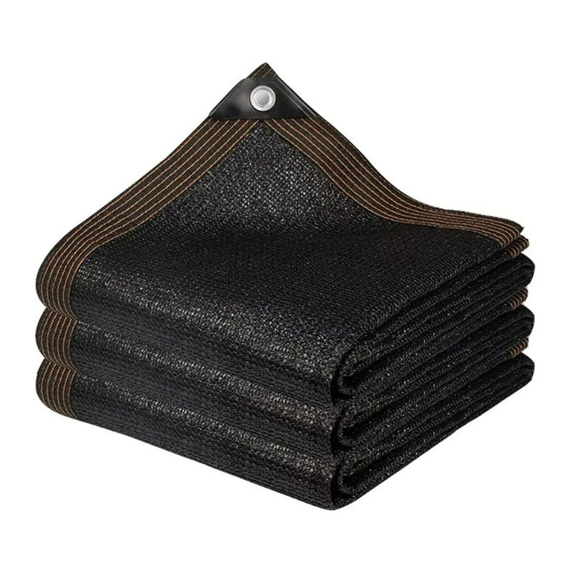 Malla Sombra 5x5 Metros 90% Bloqueo UV Negra Con Ojales Sombrilla